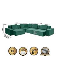 Sofá De Canto Dubai 3,32x3,32m-verde