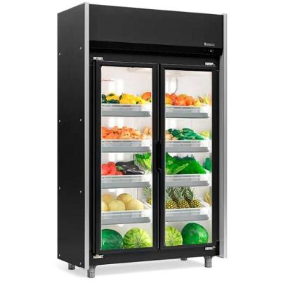 Refrigerador Vertical Auto Serviço Hortifruti 2 Portas Geas2p Preto 220V Gelopar