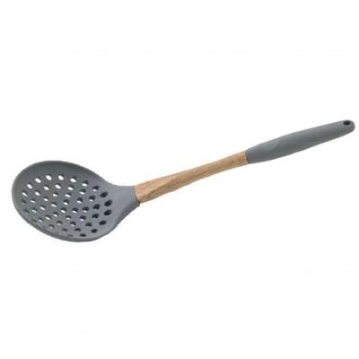Escumadeira Em Silicone E Madeira 33.5 Cm - Mimo Style - Sn19019