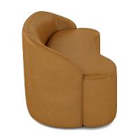 Sofá Decorativo 3 Lugares 210Cm Joel Curvo Com Encosto Pu Caramelo G15 - Gran Belo - 2