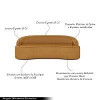 Sofá Decorativo 3 Lugares 210Cm Joel Curvo Com Encosto Pu Caramelo G15 - Gran Belo - 7