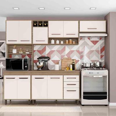Cozinha Compacta 4 Peças Balcão Carvalho Oak E Off White