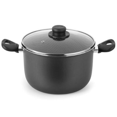 Caldeirão Gourmet Preto 24 Cm 6,5 L Em Alumínio Com Revestimento Interno Antiaderente Multiflon