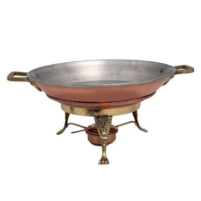 Rechaud Fogareiro Bandeja Cobre Puro Banho Maria Buffet 43Cm