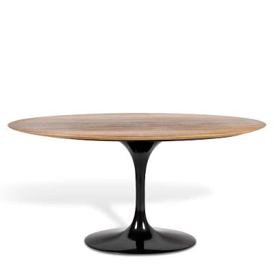 Mesa de Jantar Tulipa Oval 180x100cm Tampo Preto