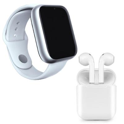 Kit 1 Smartwatch Z6 Branco + 1 Fone Bluetooth I9s Tws Branco