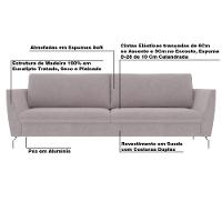 Sofá Decorativo 230cm Olívia Suede Rosê Gran Belo - 2