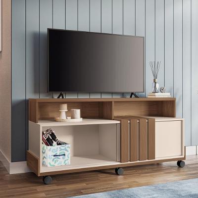 Rack Bancada Graci 1.3 Tv 50" C/ Rodizios Castanho/off White