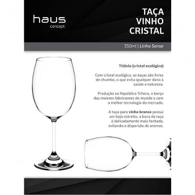 Taça Avulsa Vinho Branco Haus Concept 350 Ml Em Titânio (cristal Ecológico) Haus Concept Cristal