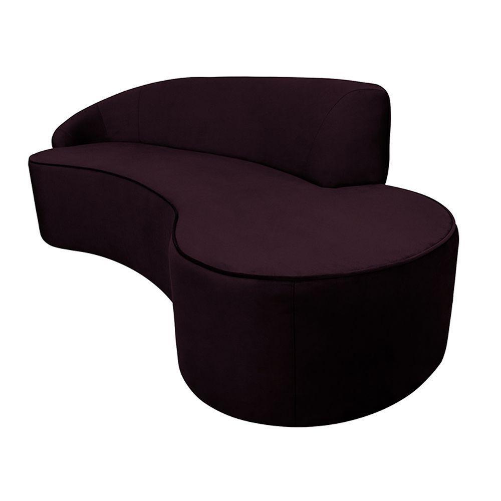 Sofá Decorativo 3 Lugares 210Cm Abby Encosto Esquerdo Curvo Veludo Uva G15 - Gran Belo - 7