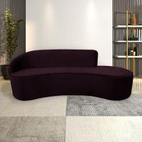 Sofá Decorativo 3 Lugares 210Cm Abby Encosto Esquerdo Curvo Veludo Uva G15 - Gran Belo - 1