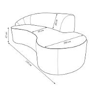 Sofá Decorativo 3 Lugares 210Cm Abby Encosto Esquerdo Curvo Veludo Uva G15 - Gran Belo - 5