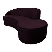 Sofá Decorativo 3 Lugares 210Cm Abby Encosto Esquerdo Curvo Veludo Uva G15 - Gran Belo - 7