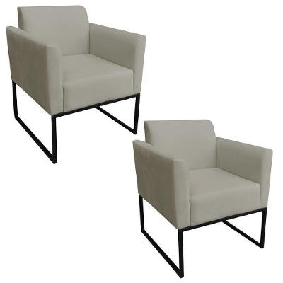 Kit 2 Poltronas Industrial Preto Maressa S12 Marrom Rato