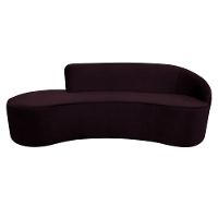 Sofá Decorativo 3 Lugares 210Cm Abby Encosto Direito Curvo Veludo Uva G15 - Gran Belo - 2