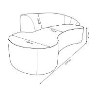 Sofá Decorativo 3 Lugares 210Cm Abby Encosto Direito Curvo Veludo Uva G15 - Gran Belo - 5