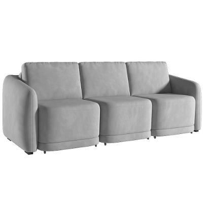 Sofá Cama Casal Para Sala 306cm Polska K04 Veludo Cinza - Mpozenato