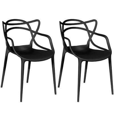 Conjunto Com 2 Cadeiras Allegra Pretas ? Design Moderno E Empilhável Em Polipropileno Resistente