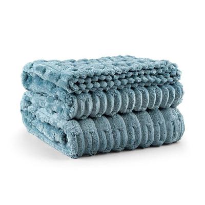Cobertor Manta Alaska Casal Queen 2,40m X 2,20m Manta Flannel Soft - Azul Turmalina - 100% Poliéster
