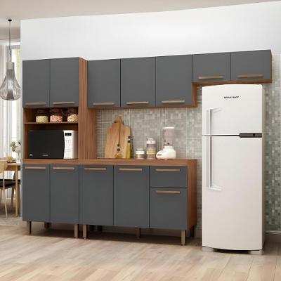 Armario De Cozinha Pop 1 Forno Com 12 Portas E 1 Gaveta Freijo/chumbo/freijo