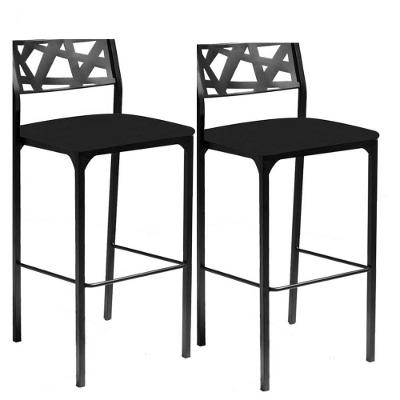 Kit 2 Banquetas Eliza Gourmet Para Cozinha,bancada Ou Area Externa Corino Preto-gat Magazine