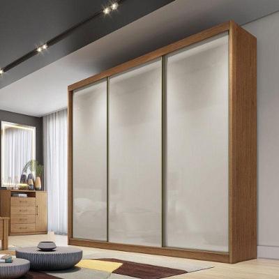 Guarda Roupa Casal Medelim 3 Portas 6 Gavetas Cumaru 25 Fendi MDF