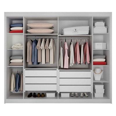 Guarda Roupa Casal São Carlos 6 Portas 6 Gavetas Branco MDF