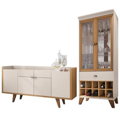 Cristaleira Adega órfeo E Buffet Sinfonia H01 Off White-cinamomo - Mpozenato