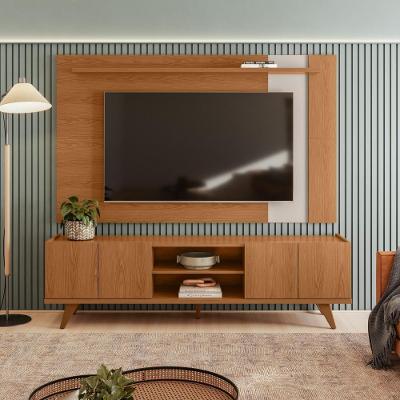 Painel Para Tv Leme Com Rack Brazos Colibri Móveis Freijó