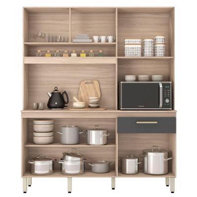 Kit Cozinha Compacta 6 Portas 1 Gaveta Alano Avena Grafito