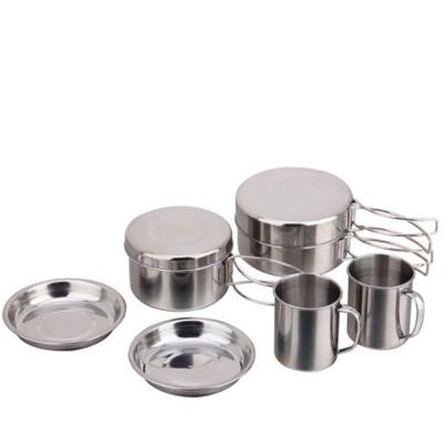 Kit Panelas Inox 8 Peças Para Camping E Acampamento Outdoor