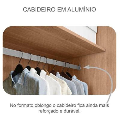 Guarda Roupa Casal Palazzo 3 Portas 6 Gavetas Cumaru 23 MDF com Espelho Novo Horizonte