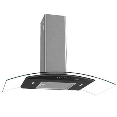 Coifa de Parede Terim Clean Vidro Curvo Black Kroma 90cm Inox com Kromanox Preto 110V