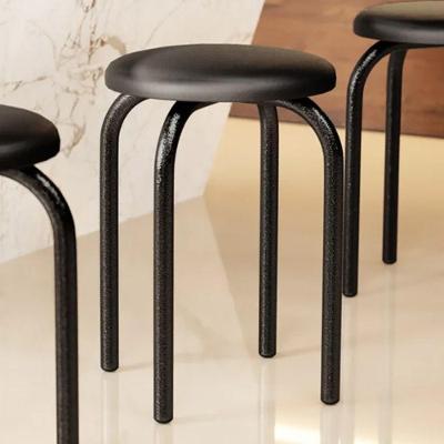 Banqueta Cozinha Baixa Empilhável Industrial Jully Preto-preto D03 - D'rossi