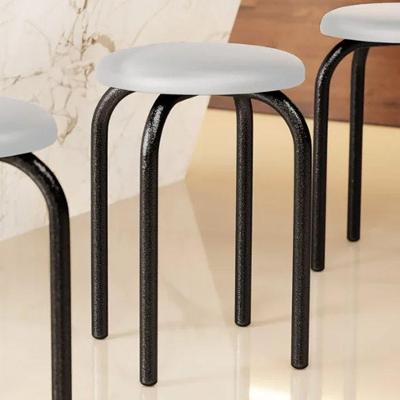 Banqueta Cozinha Baixa Empilhável Industrial Jully Preto-branco D03 - D'rossi