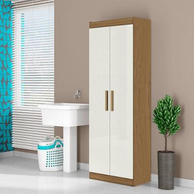 Armário Multiuso 183cm Lavanderia 4 Prateleiras Rita A09 - D'rossi Cor Atacama E Off White