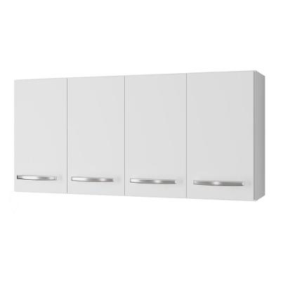 Armário Aéreo Cozinha Marah 118cm 04 Portas Branco - Desk Design