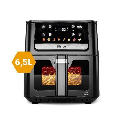 Air Fryer sem Óleo Philco PAF65A 6,5L 1700W com Visor Glass e Revestimento Redstone 110V