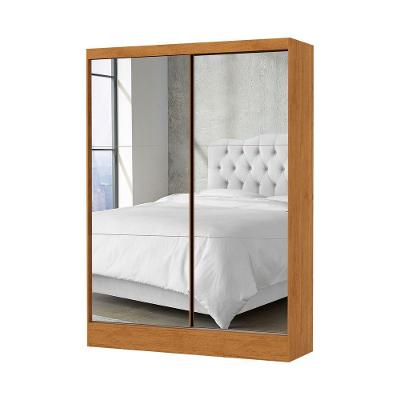 Guarda Roupa Solteiro Santiago Premium 2 Portas 2 Gavetas Com Espelho Carioca Moveis Cinamomo