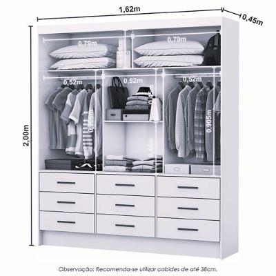Guarda Roupa Sevilha 3 Portas 9 Gavetas Sem Espelho Carioca Moveis Cinamomo