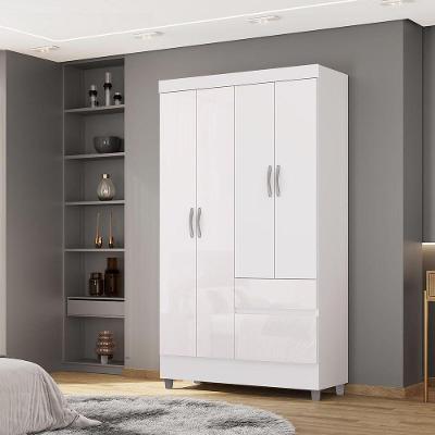 Guarda-roupa Ideal Plus 4 Portas 2 Gavetas Branco - Vila Rica