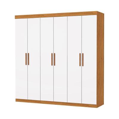 Guarda Roupa Casal Recife 6 Portas 2 Gavetas Sem Espelho Carioca Moveis Cinamomo-neve