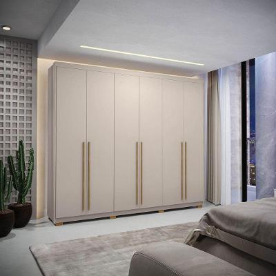 Guarda-roupa Dubai Majestic 6 Portas 3 Gavetas Com Maleiro Interno Fendi 100% Mdf - Vila Rica
