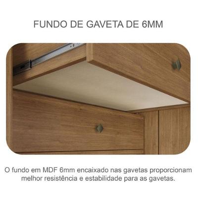 Guarda Roupa Casal Bandeira 6 Portas 8 Gavetas Cumaru 25 Fendi com Espelho