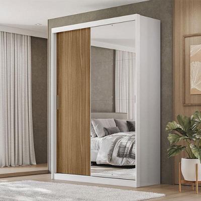Guarda Roupa Casal Ambiente Riva 22515k Com Espelho Branco Amêndola Touch Flex - Demóbile