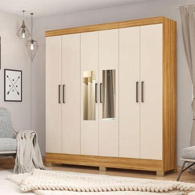 Guarda Roupa Casal Ambiente Prático Cinamon Touch Off White Com Espelho- Demóbile