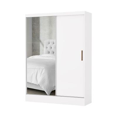 Guarda Roupa Solteiro Santiago Plus 2 Portas 2 Gavetas Com Espelho Carioca Moveis Branco