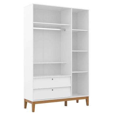 Guarda Roupa Infantil Unique 3 Portas 2 Gavetas Branco Soft Eco Wood