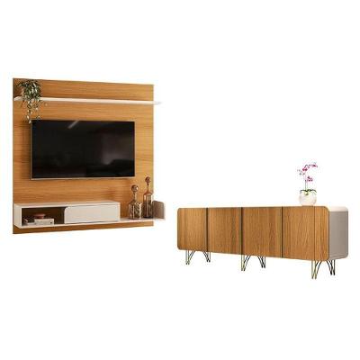 Painel Para Tv Suspenso Evo Com Buffet Saluti Cinamomo Off White – Hb Móveis