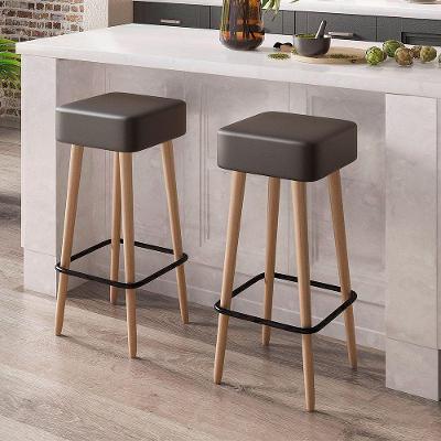 Kit 02 Banquetas Alta Para Cozinha área Gourmet Dubai Couríssimo Preto - Desk Design